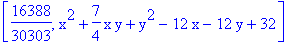 [16388/30303, x^2+7/4*x*y+y^2-12*x-12*y+32]